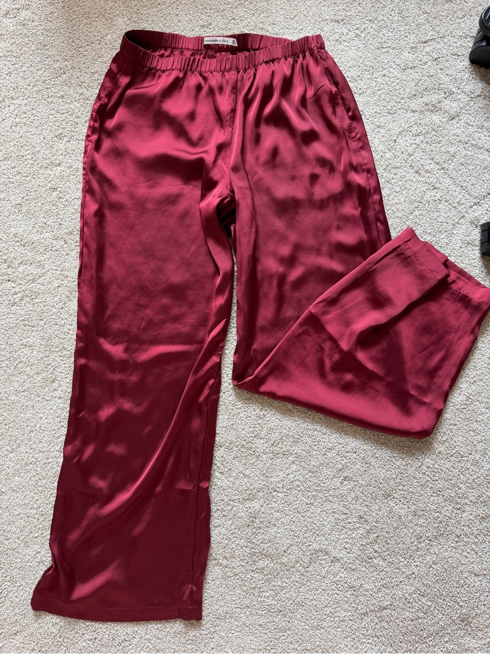 Abercrombie & Fitch Satin Wine-Red Pants